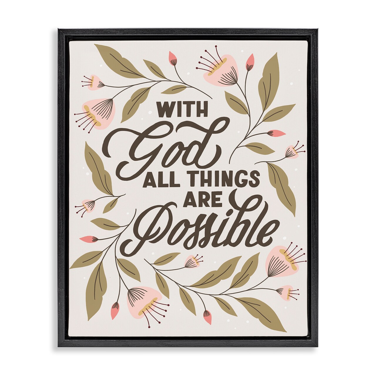 Stupell Industries All Things Possible With God Floating Frame By Muffin Grayson